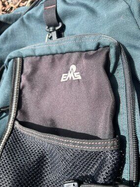 EMS Boulderado mid sized backpack Nylon multi pockets 2 water bottle holders